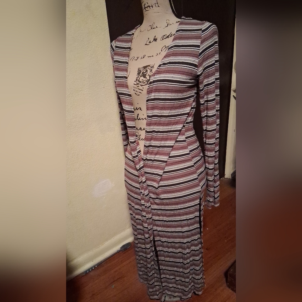 Chic Striped Cardigan Dress